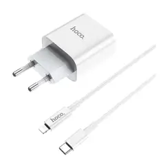 HOCO - Cargador de pared USB-C con cable USB-C a Lightning