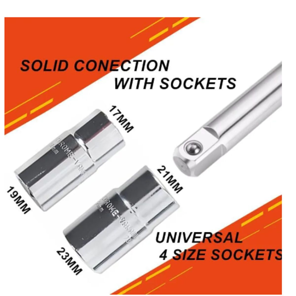 GENERICO - Llave Cruzada Extendida Universal De 4 Vías De17/19,21/23 Mm