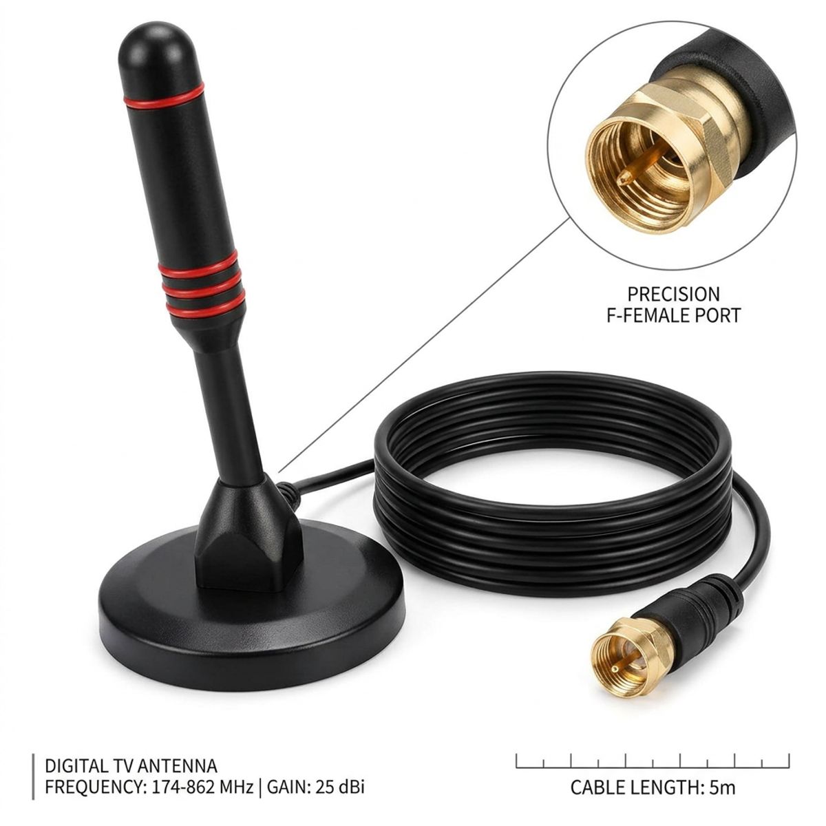 GENERICO - Antena digital HDTV para interiores