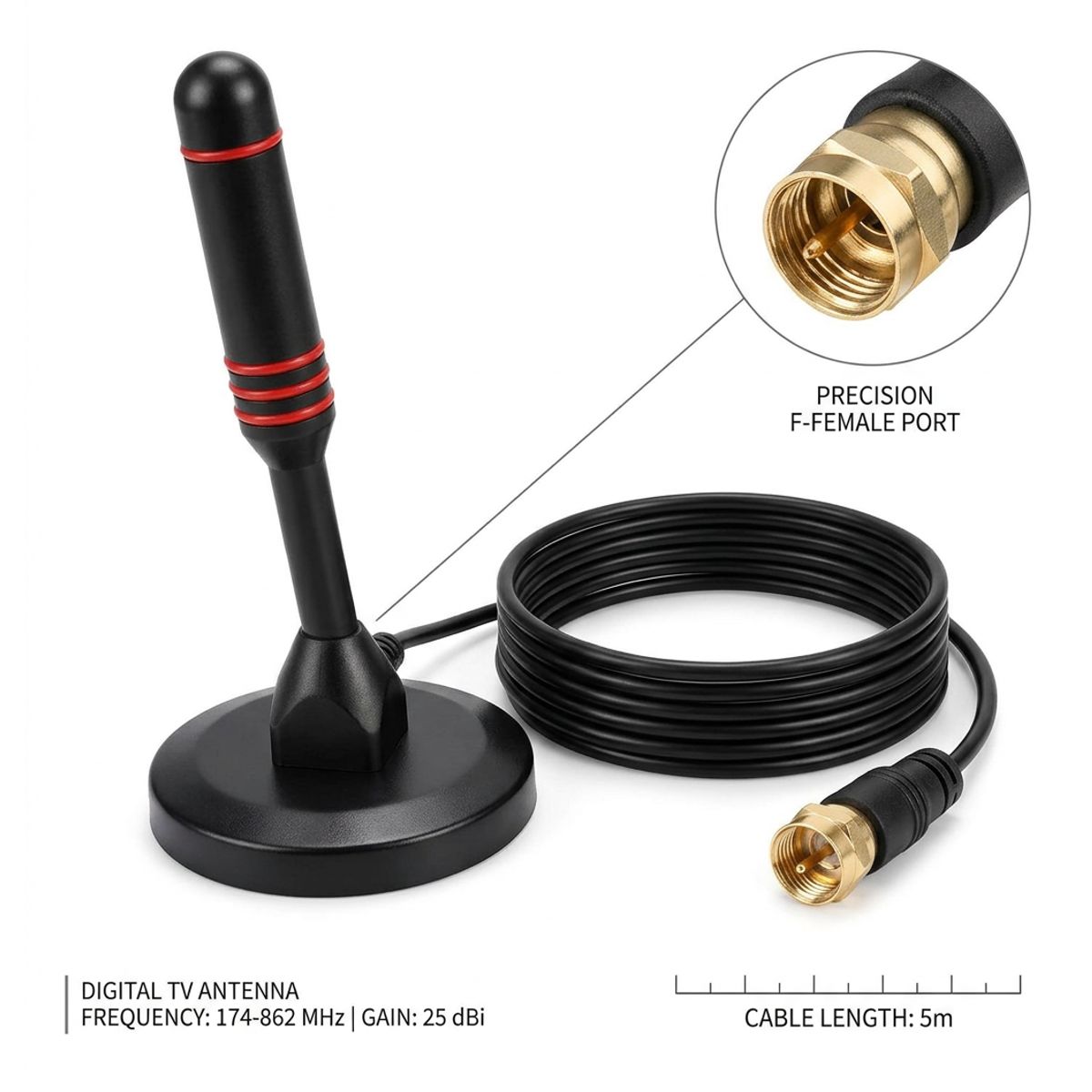 GENERICO - Antena digital HDTV para interiores