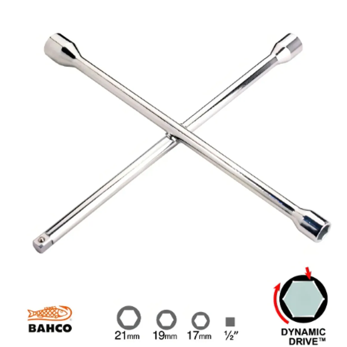 GENERICO - Llave Cruz Reforzada Bahco 17-19-21 Mm Cuadrado 12 29-b
