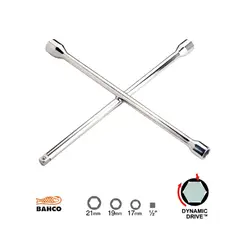 GENERICO - Llave Cruz Reforzada Bahco 17-19-21 Mm Cuadrado 12 29-b