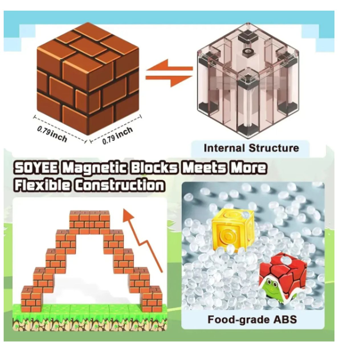 GENERICO - 78 Bloques Magnéticos Minecraft Castillo Princesa 78