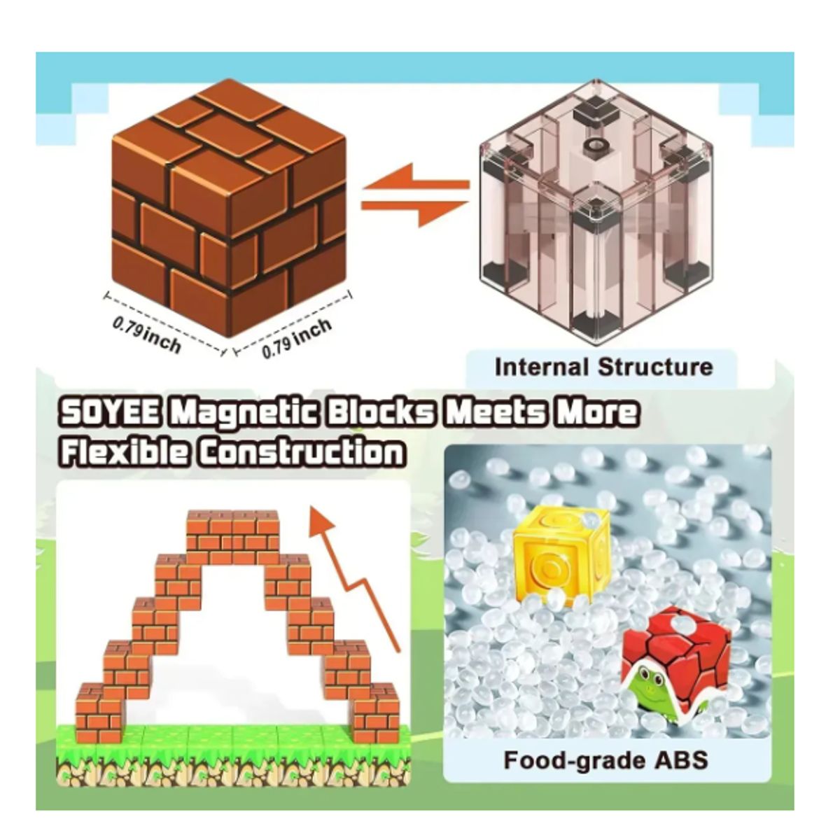 GENERICO - 78 Bloques Magnéticos Minecraft Castillo Princesa 78