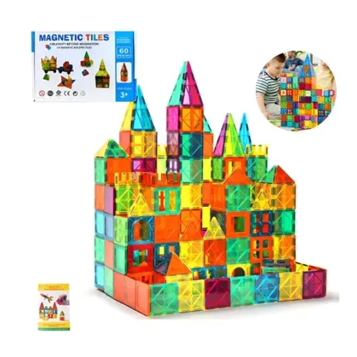 GENERICO - Set Còlourful Bloques Magnéticos Para Construir 60 Piezas 60