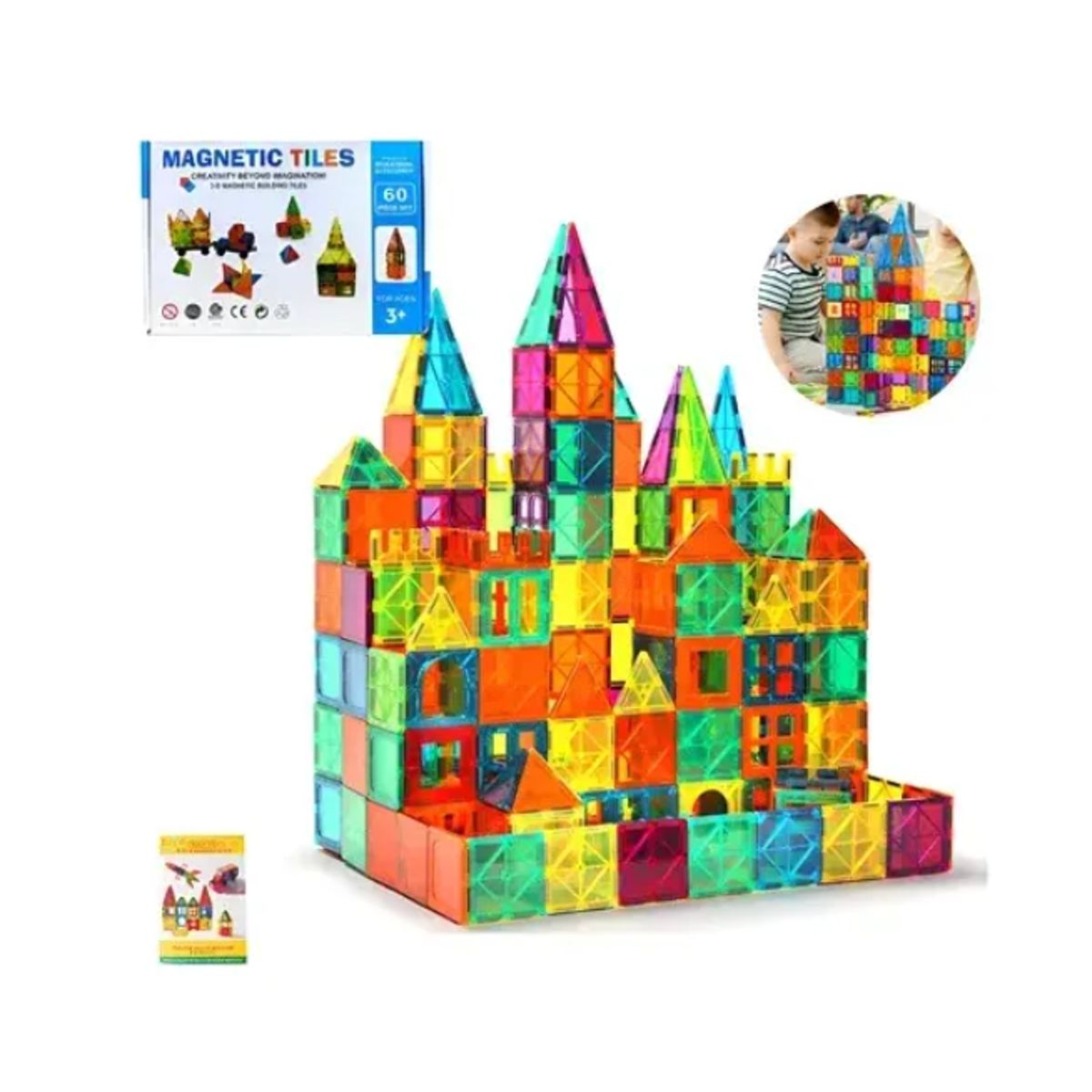 GENERICO - Set Còlourful Bloques Magnéticos Para Construir 60 Piezas 60