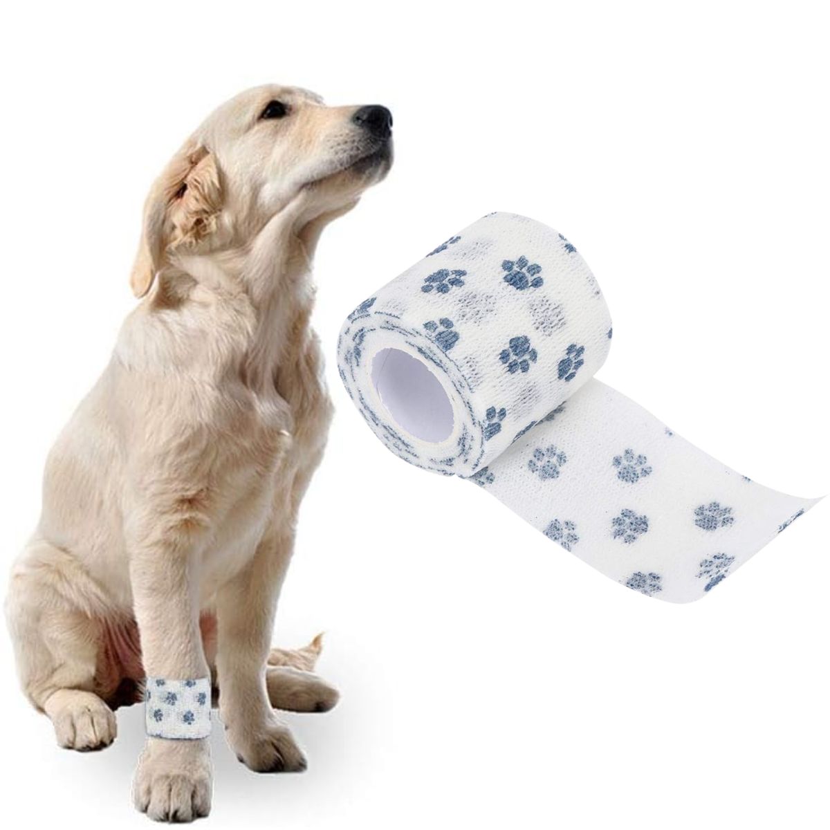 GENERICO - Venda Cohesiva Para Heridas Mascotas Autoadherente 5cmx4cm