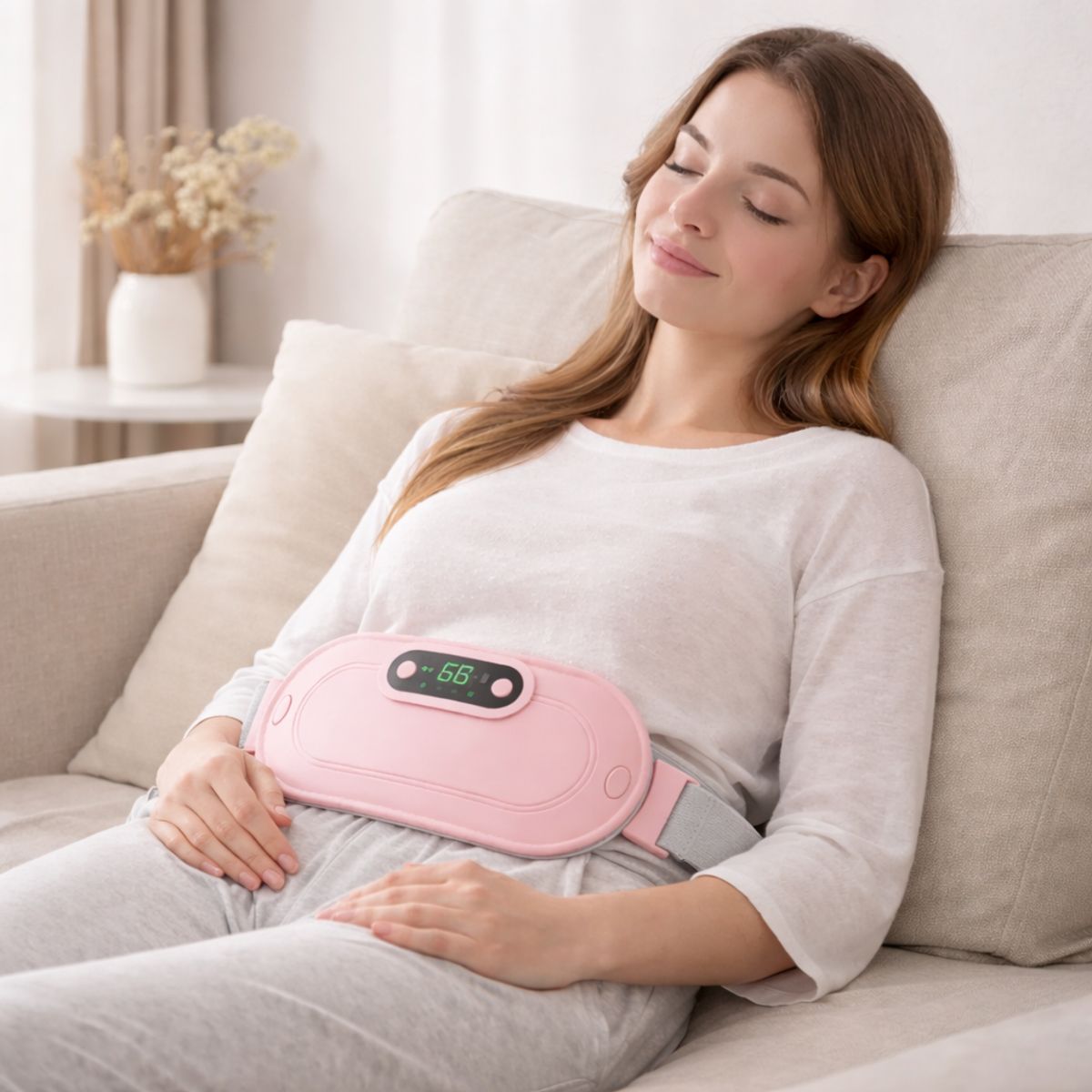 MOVI - Masajeador Térmico Abdominal Portátil Recargable para Dolor Menstrual