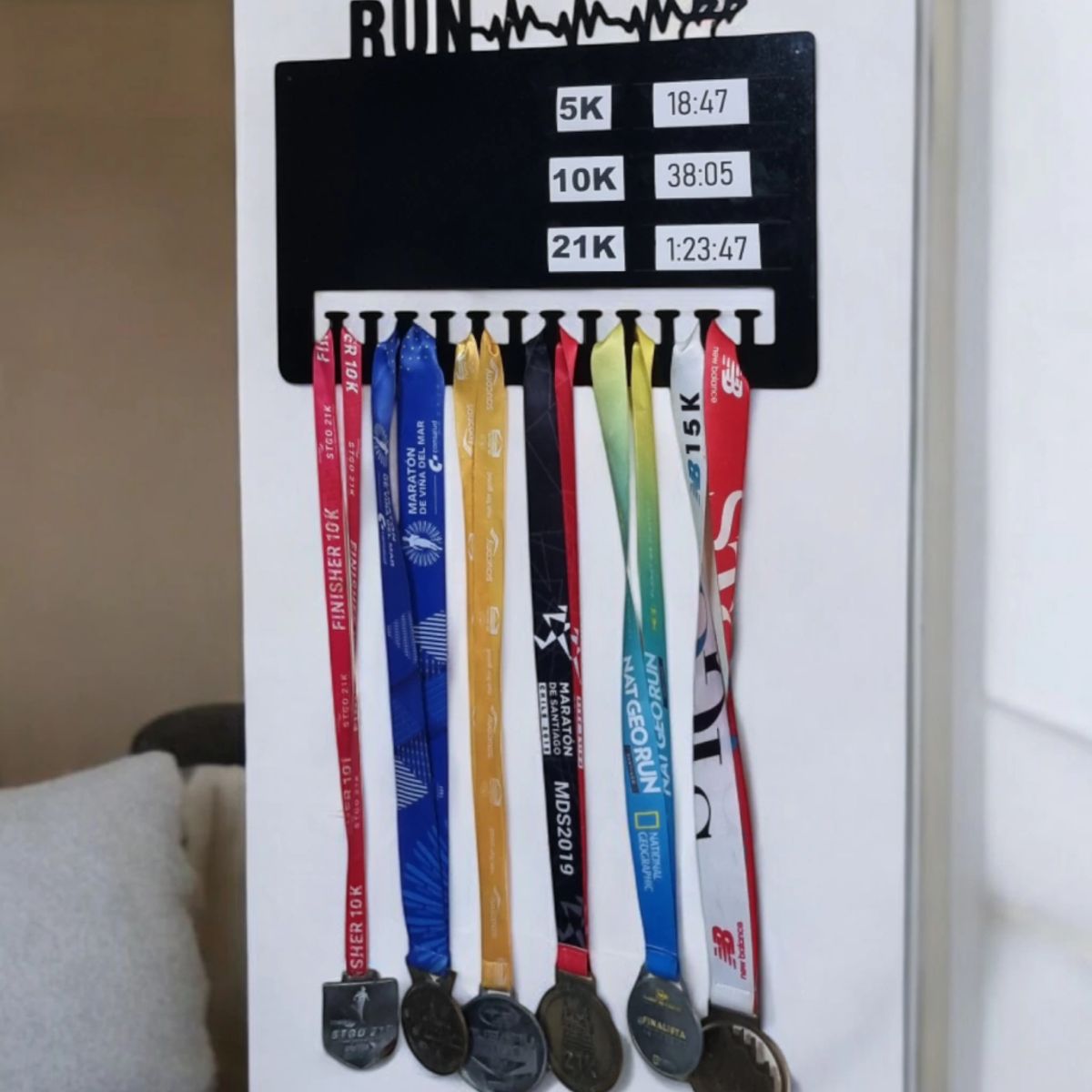 GENERICO - Medallero Personalizable Running Marcas Personales Porta Medallas
