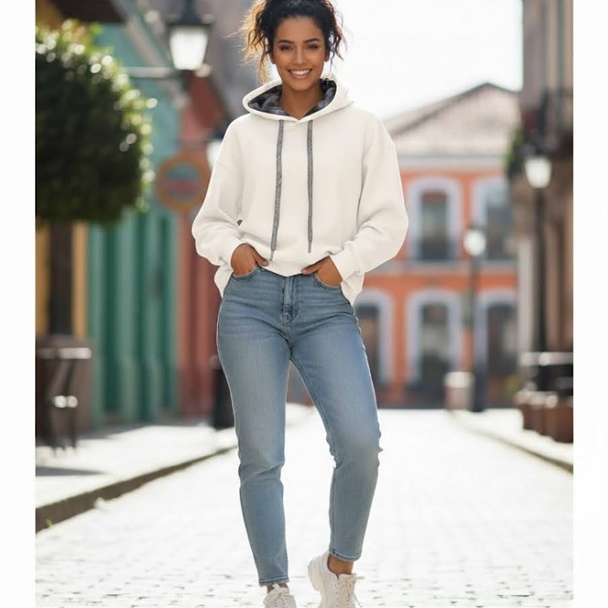 LUNA - Poleron Mujer Con Gorro Estandar