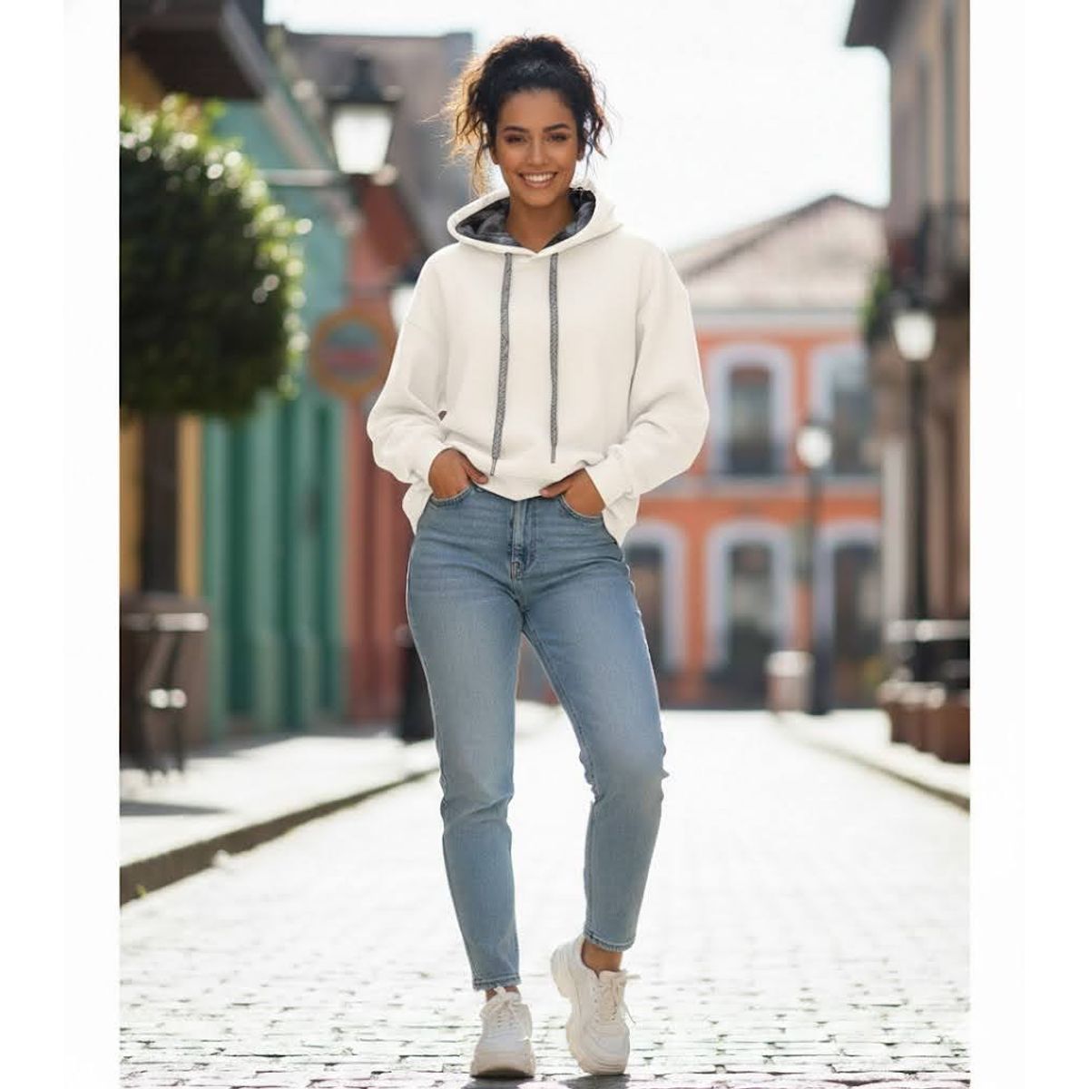 LUNA - Poleron Mujer Con Gorro Estandar