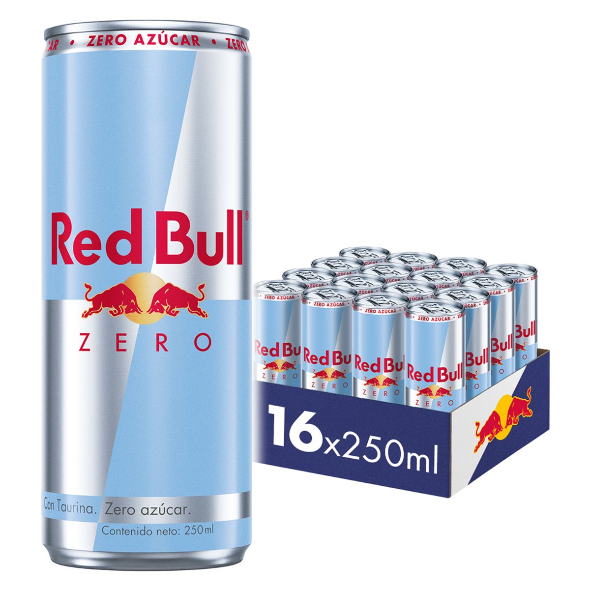 RED BULL - Red Bull Bebida Energética Pack 16 Latas Zero 250Ml