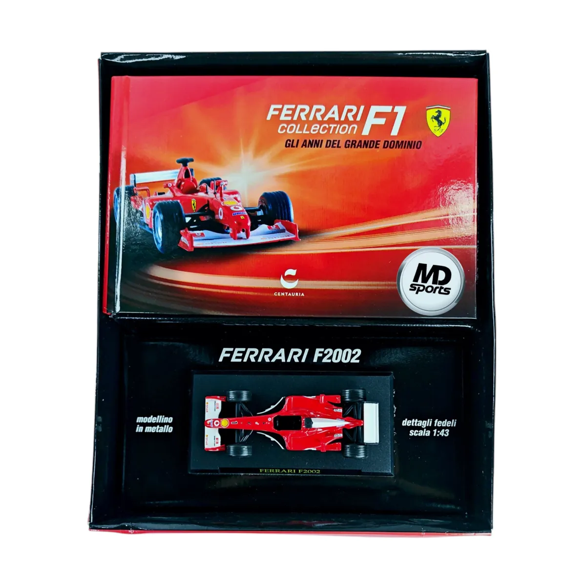 FORMULA 1 - Auto Formula 1 Ferrari F2002 #1 Michael Schumacher Caja Normal + Libro Ilustrado Centauria 1:43