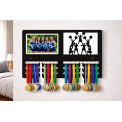 GENERICO - Medallero Cheerleader Cuadro Portafotos Porta Medallas tamaño grande