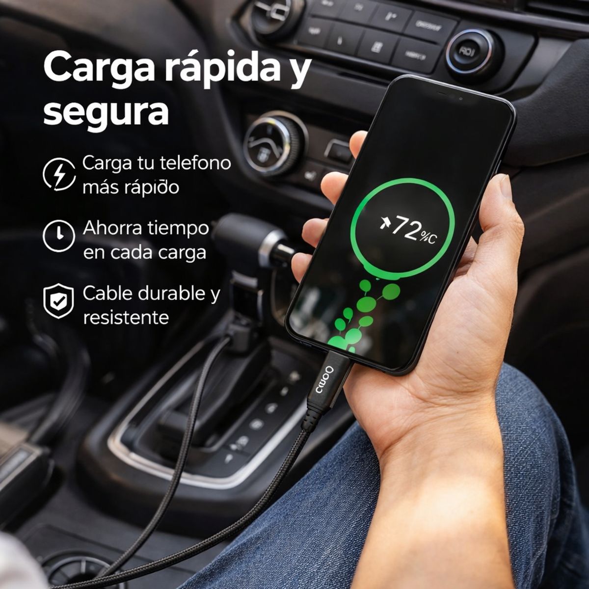 HOCO - Hoco X89 Cable Carga Rápida USB a Tipo C 3A 1 Metro