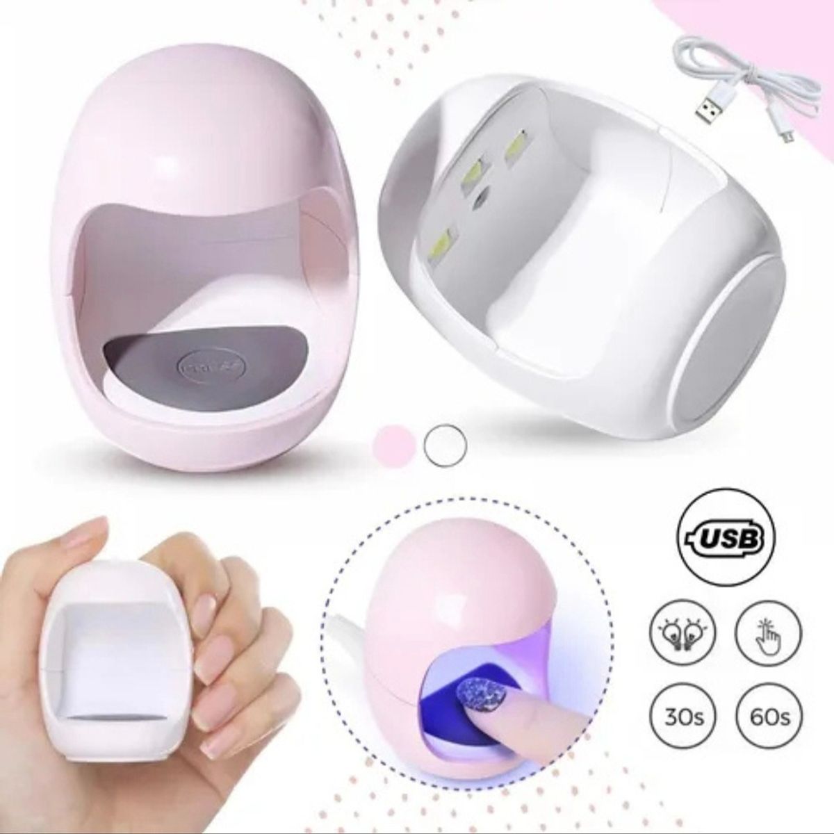 GENERICO - Lámpara de Uñas Mini UV LED Portátil Secado Rápido Gel