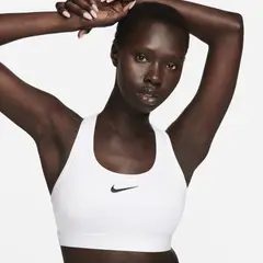 NIKE - Peto Swoosh Medium Support Blanco Mujer