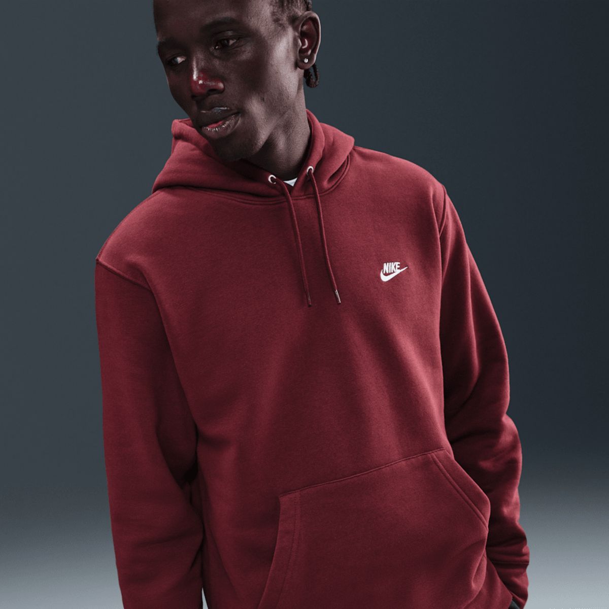 NIKE - Polerón Nike Club Rojo Hombre