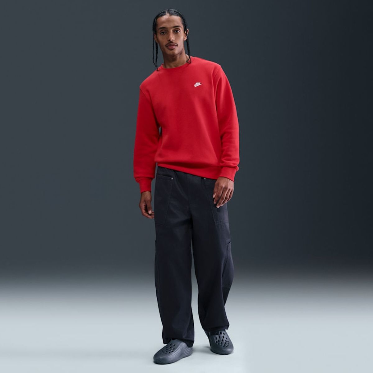 NIKE - Sudadera Nike Club Rojo Hombre