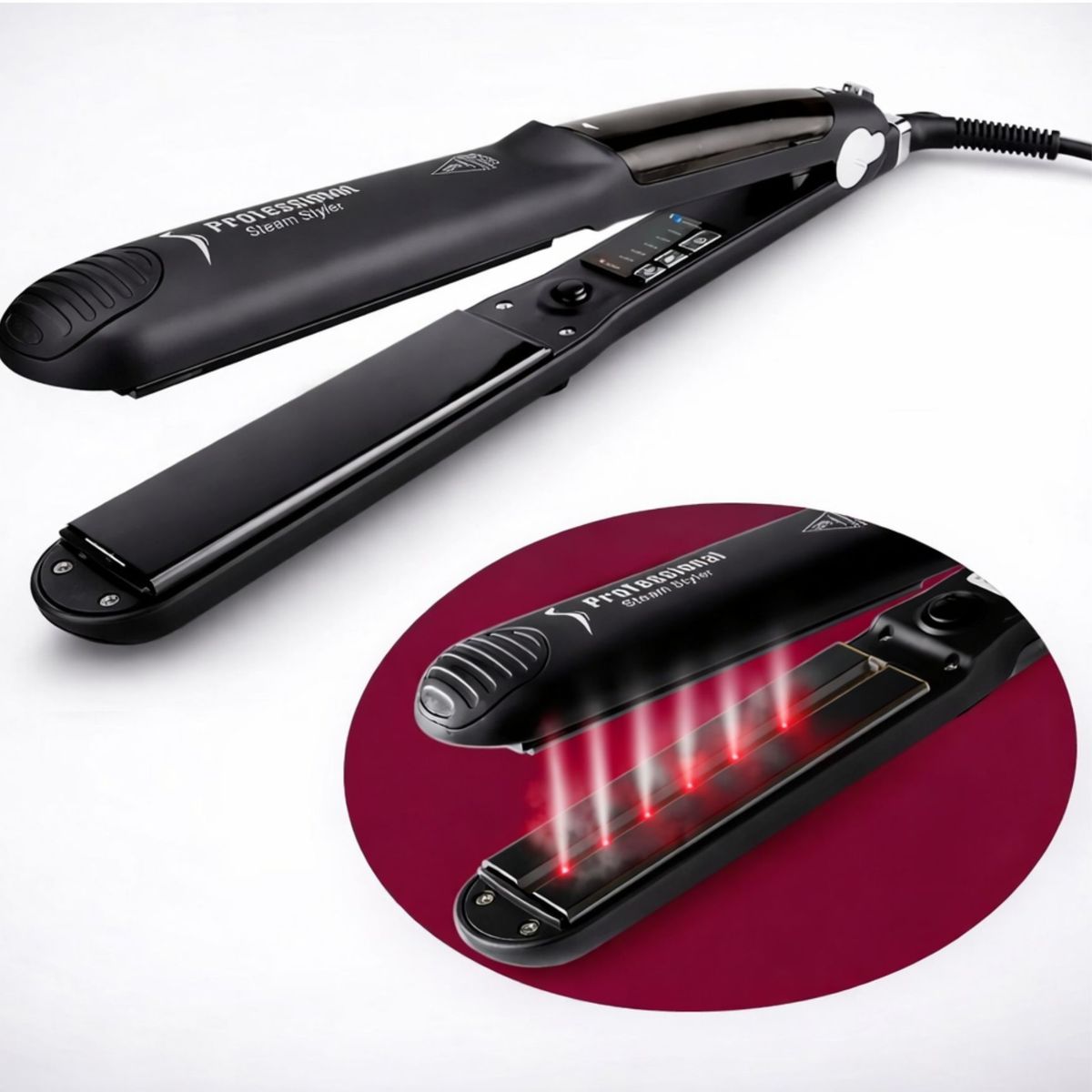 MOVI - Plancha de Pelo Profesional Steam Styler Alisado Perfecto Vapor