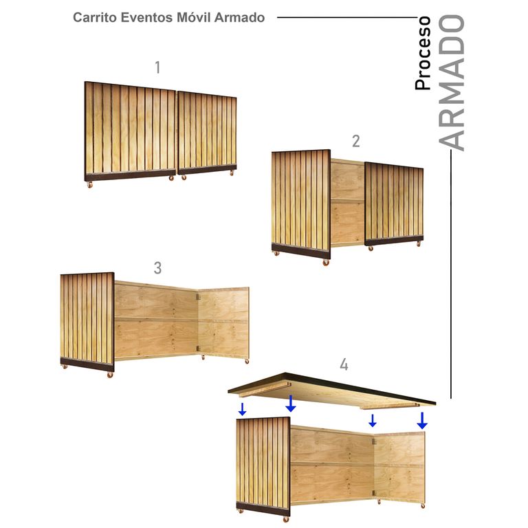 ARTE CHICO Carrito Móvil para Eventos Modelo FullTop