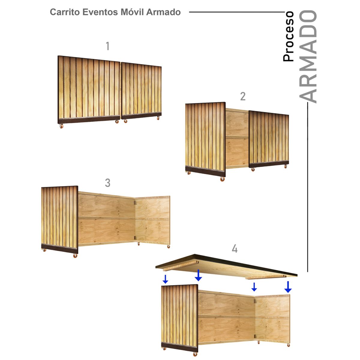 ARTE CHICO - Carrito Móvil para Eventos Modelo FullTop