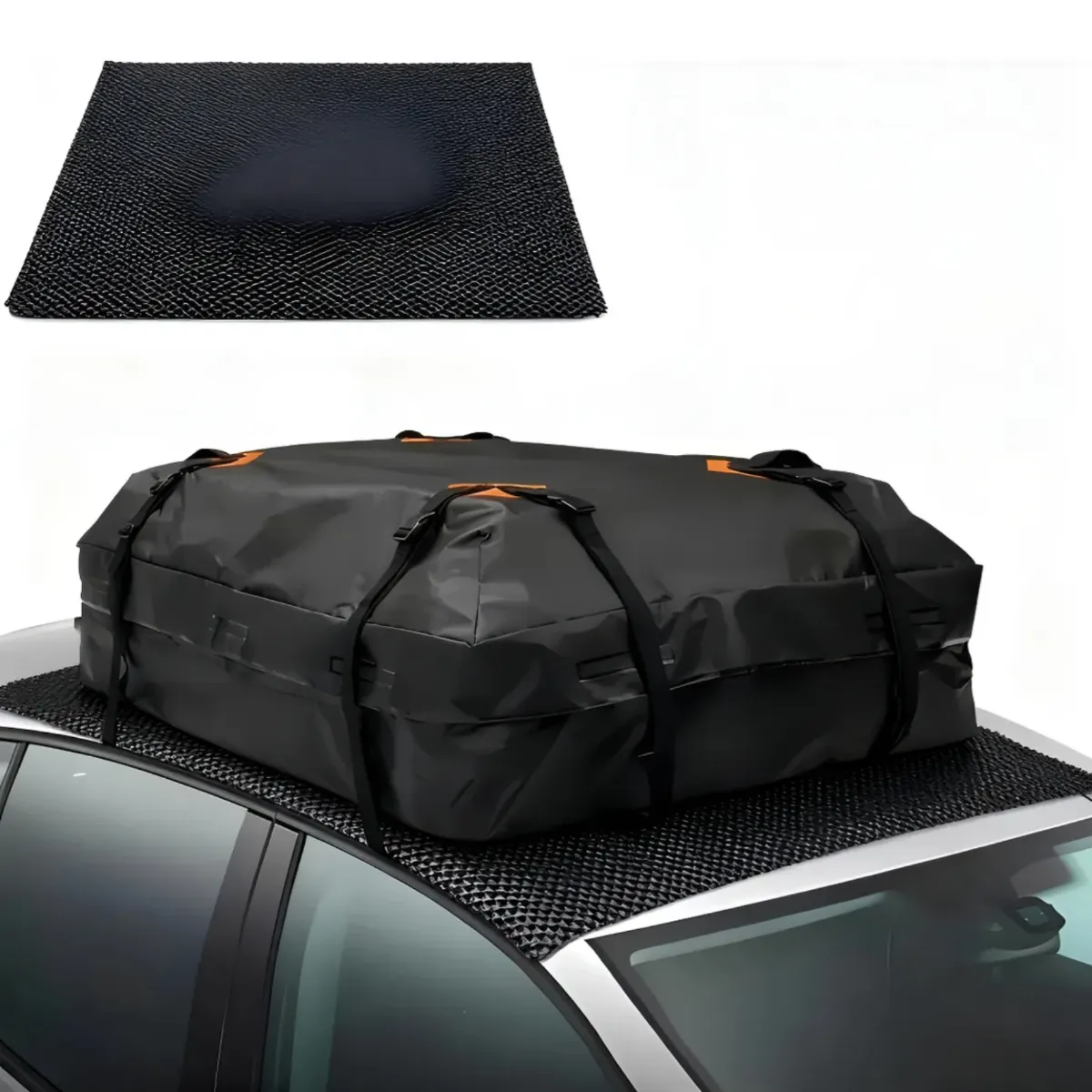 ATURE - Bolso 425l Auto Impermeable Portaequipaje Resistente Negro Negro