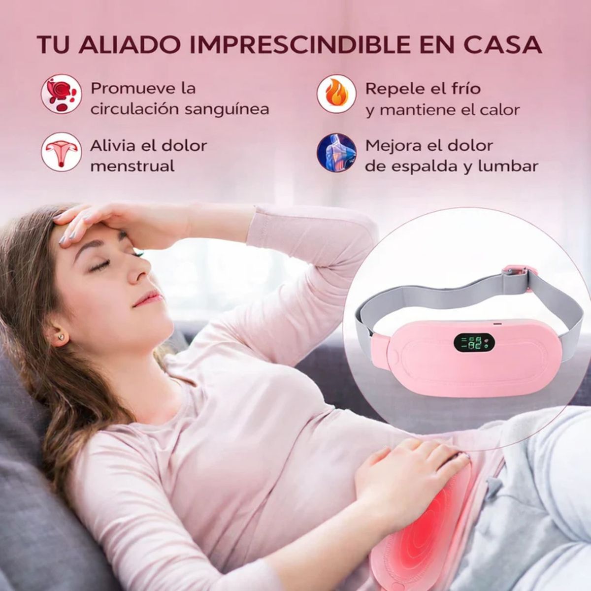 GENERICO - CINTURON PARA CÓLICOS Y DOLORES MENSTRUALES- ALIVIO INMEDIATO PARA TUS CÓLICOS EN SOLO MINUTOS