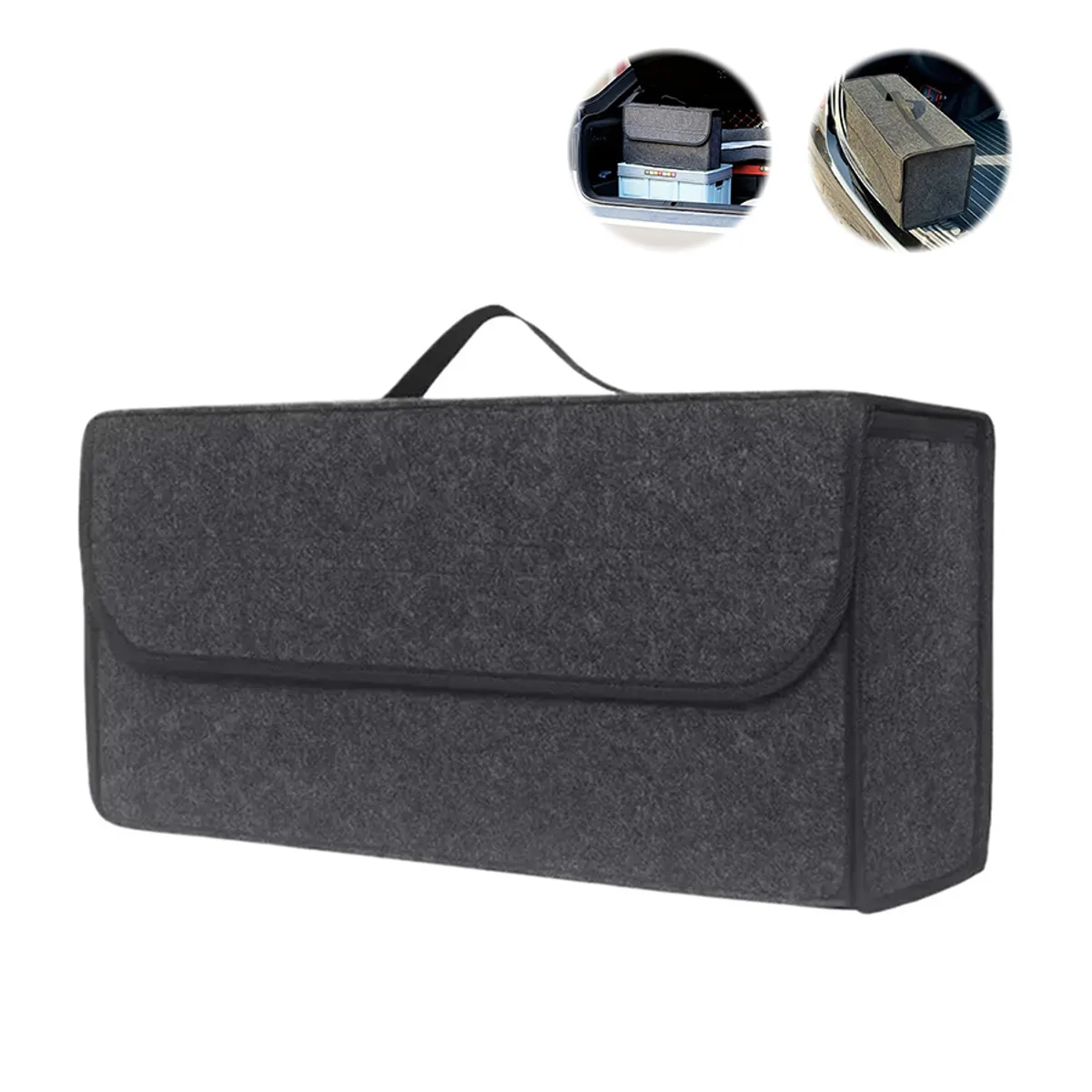 GENERICO - Bolso Organizador Maletin Auto Trompa Plegable Gris Oscuro