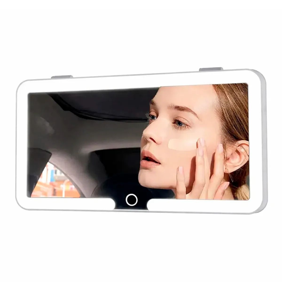 IRM - Espejo con luz LED para auto espejo de maquillaje para visera elastico