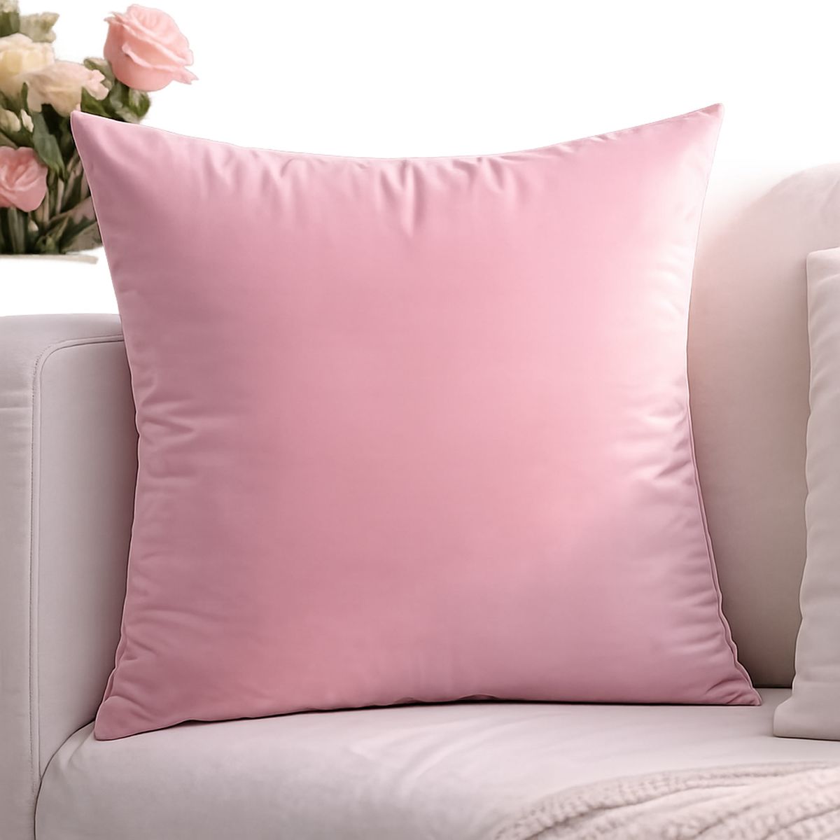 DECORACION CREATIVA - 1 Funda Terciopelo Rosado