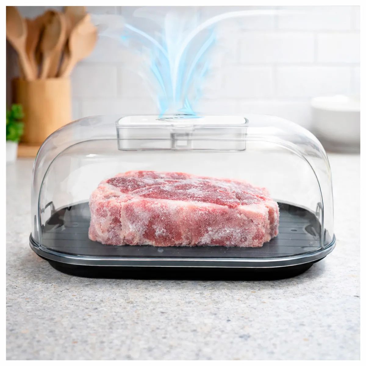 IRM - Bandeja de descongelacion rapida de alimentos con ventilacion bandeja aluminio color negro