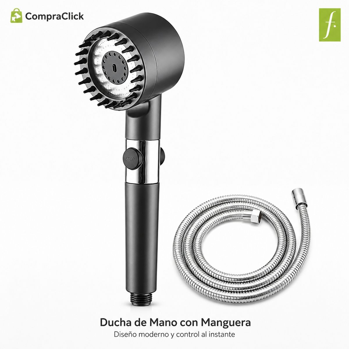 MOVI - Cabezal de ducha de alta presión 4 en 1 con masajeador