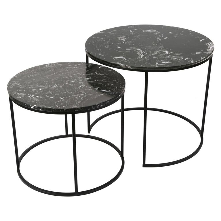 Set Mesa Negro Marmol