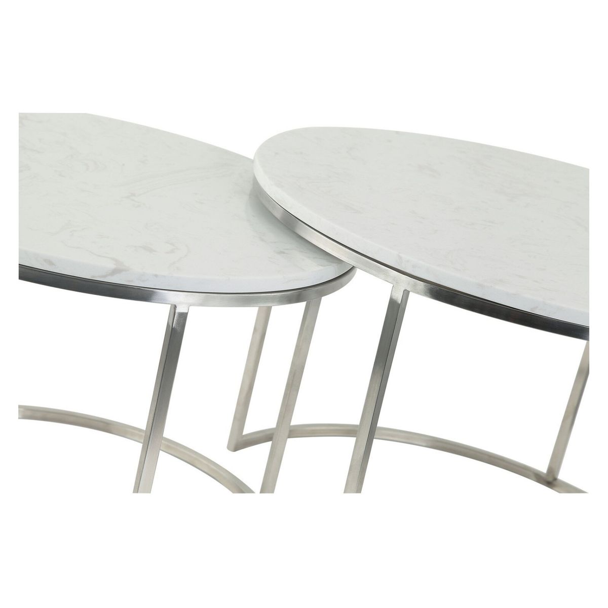 DISEÑO 3 - Set Mesa Acero Inox Mármol Diseño 3