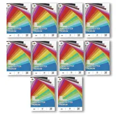 MALIK - 10x Papel Brillantina Dorada A4 - 200 Hojas Calidad Premium