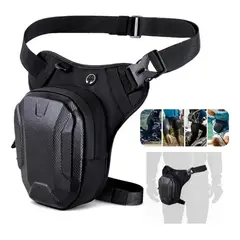 KUANGYE - Bolso Pierna Moto Muslera Impermeable Carcasa Dura Calidad Negro