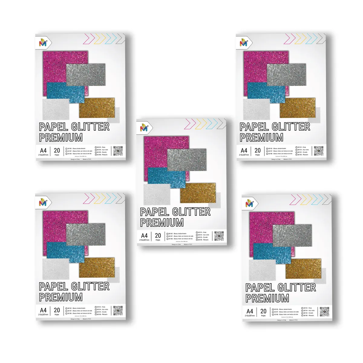 MALIK - Kit 100 Hojas Papel Glitter Plateado - Decoración Premium