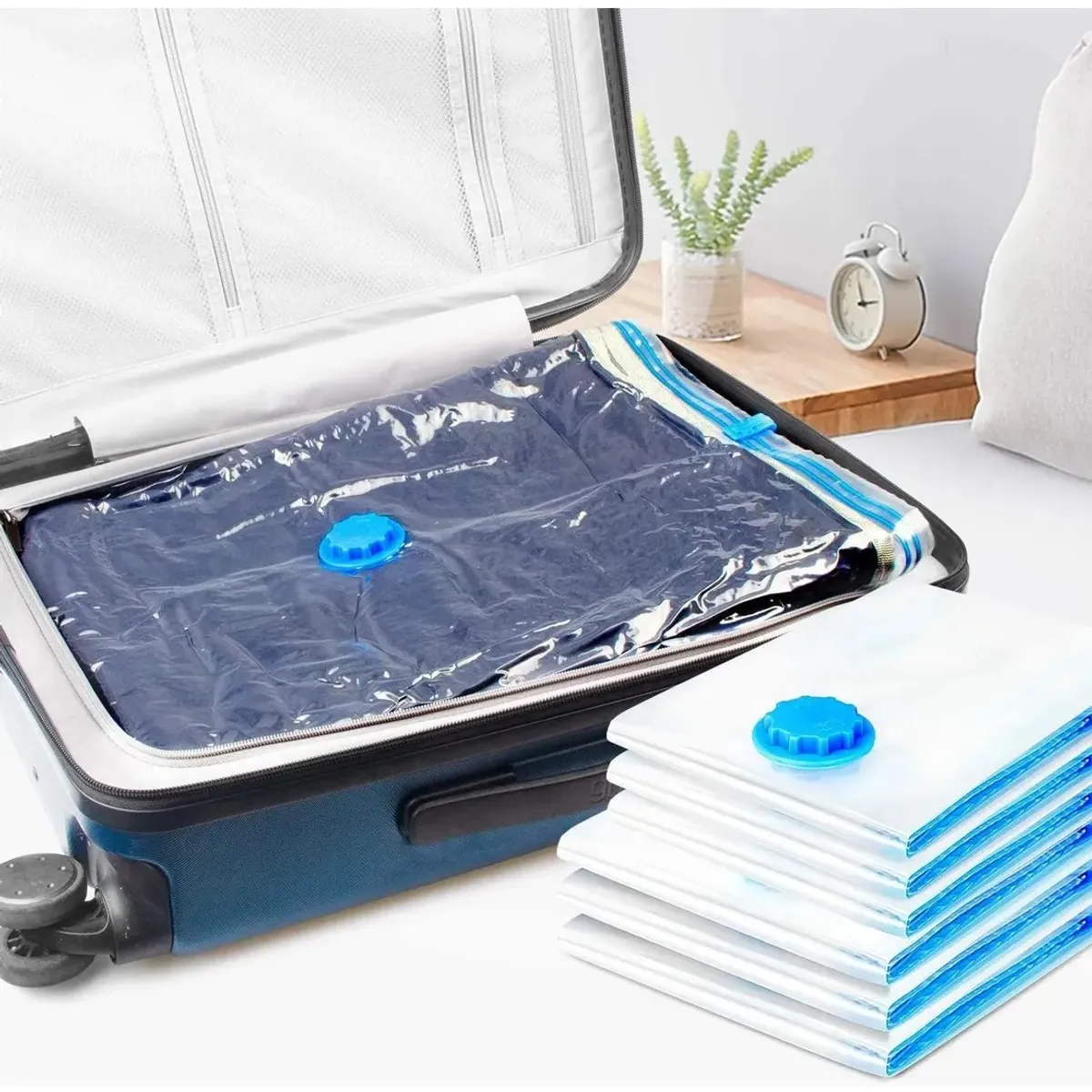 KUANGYE - Set 10 Bolsas Al Vacío 40x50cm Para Guardar Ropa Comprimido