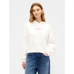 GAP - Polerón Mujer Con Gorro Sin Cierre Blanco