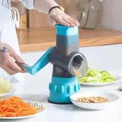 GENERICO - Rallador De Tambor Multifuncional Cortes Rápidos Y Seguros Turquesa