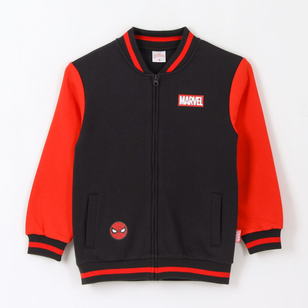 MARVEL - Chaqueta Niño College Bomber Print Spiderman Negro Marvel