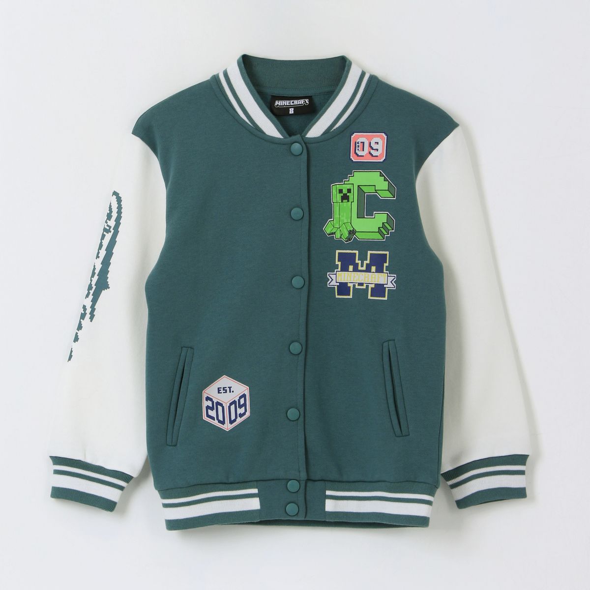 MINECRAFT - Chaqueta Niño College Bomber Est 09 Verde Minecraft