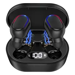 1 HORA - Auriculares Bluetooth TWS Inalámbricos Stereo Alta Calidad de Sonido, Estuche de Carga 1Hora AUT114 Negro