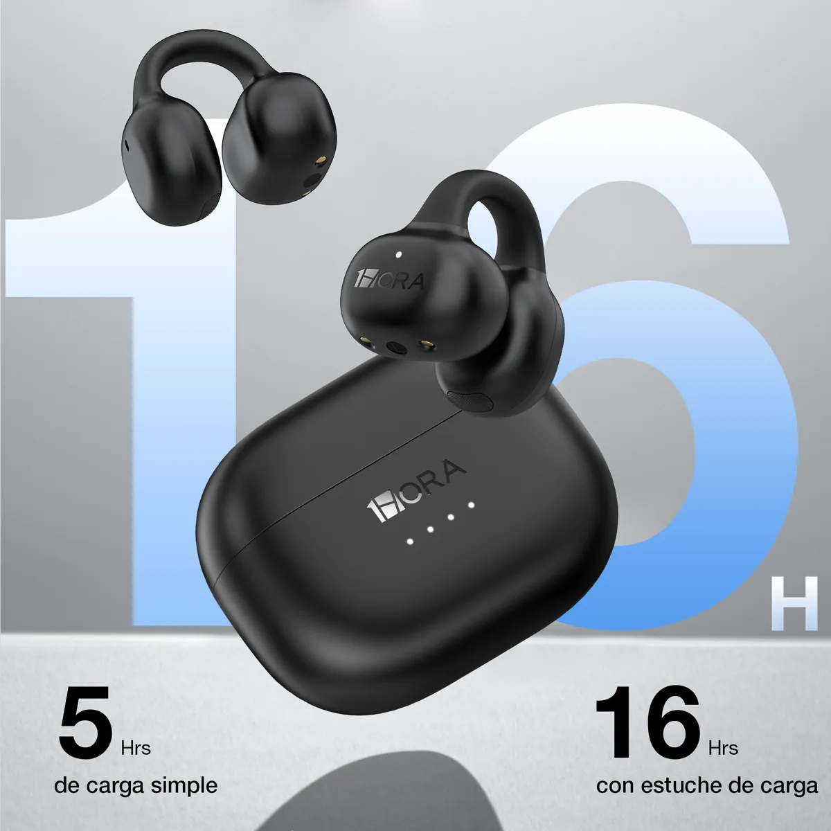 1 HORA - Audifonos Bluetooth 1hora AUT210 Negro