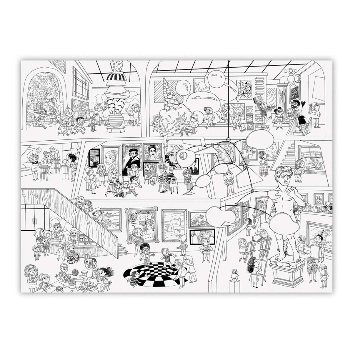 CROCODILE CREEK - Poster para Colorear Día en el Museo de Arte Crocodile Creek