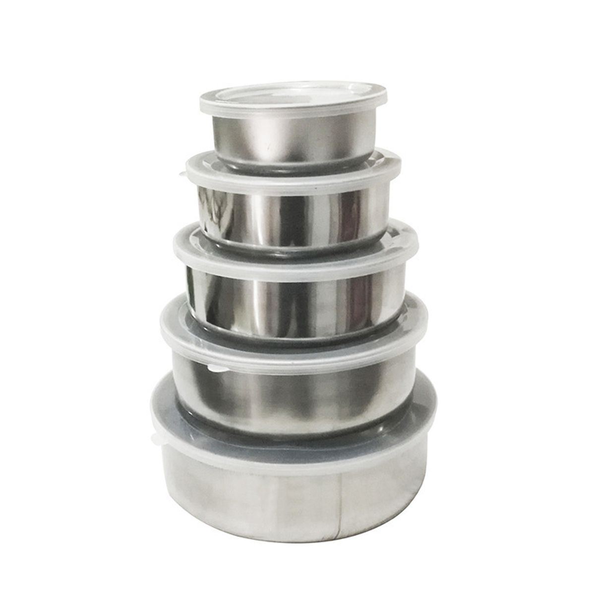 GENERICO - Set 5 Contenedor Tupper Tapper Bowl De Acero Inoxidable Plateado