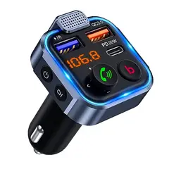 GENERICO - Receptor Bluetooth Auto Transmisor Fm Mp3 Carga Rápida 3.0 y tipo C