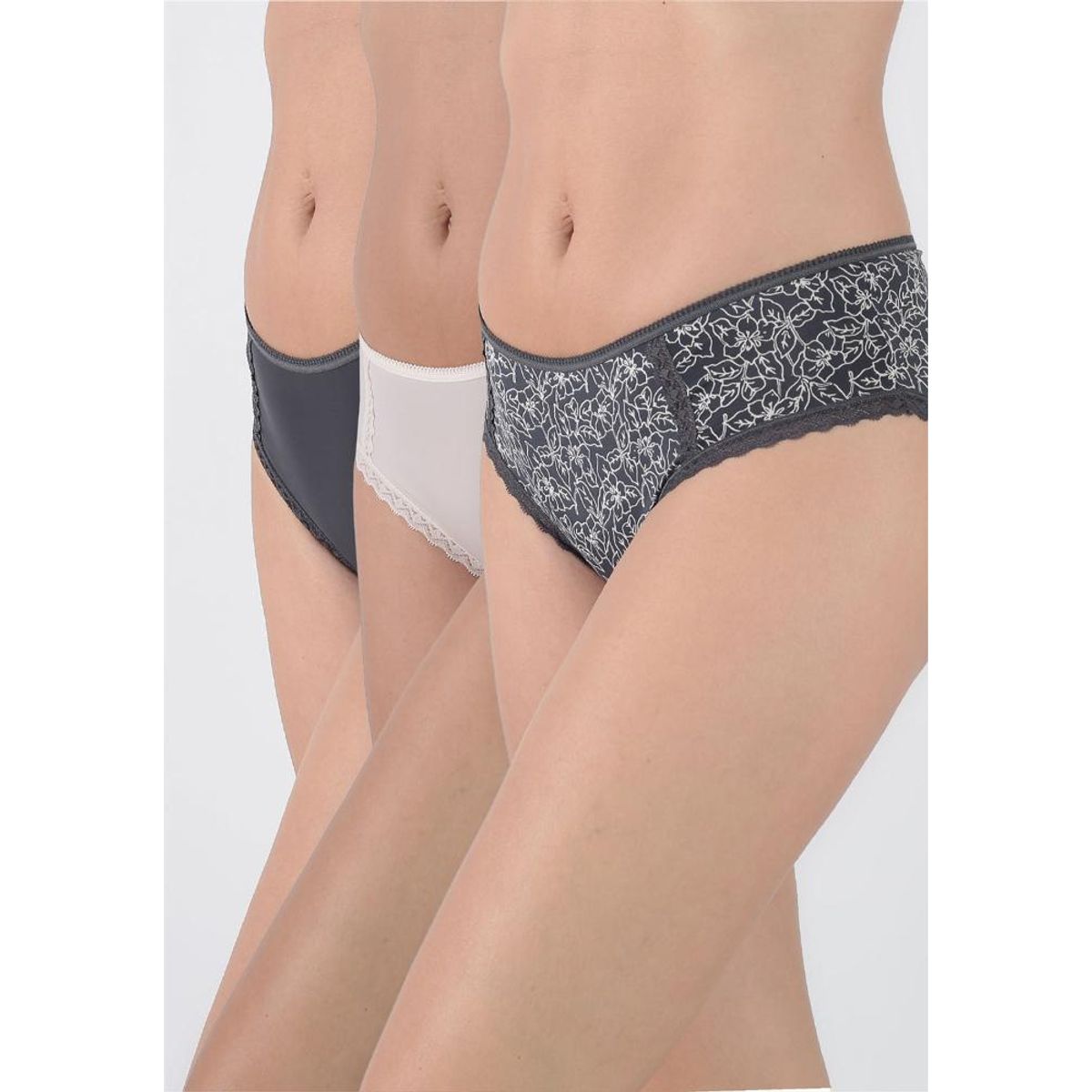 KAYSER - Pack 3x pantaleta microfibra P314.0015-GRI2 Kayser