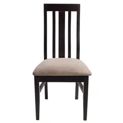 BETA NATIVA - Pack 2 sillas comedor Jacinta color negro wengue, tapiz café jaspeado